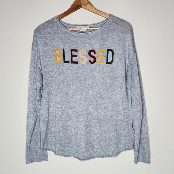 Cashmere Blend BLESSED Lightweight Sweater Large - Picture 1 of 7